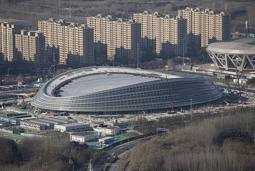 Stadion The National Speed Skating Oval untuk Olimpiade Musim Dingin Beijing 2022.
