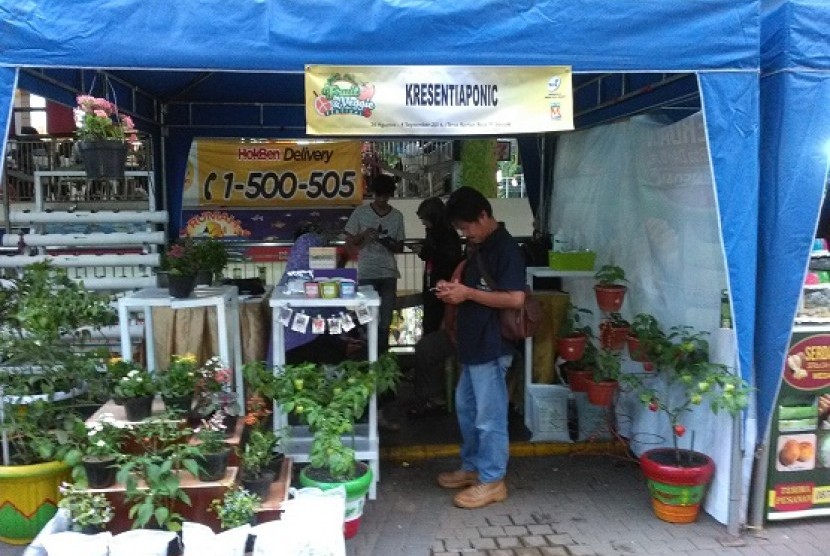 Stand tanaman hidroponik di ajang Fruit and Vegie Festival 