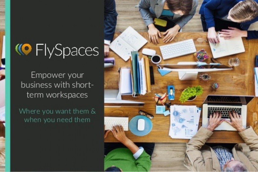Startup Flyspaces menawarkan bisnis sewa ruang perkantoran.