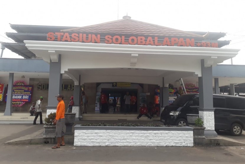 Penampakan Stasiun Solo Balapan di Kota Solo, Jawa Tengah.