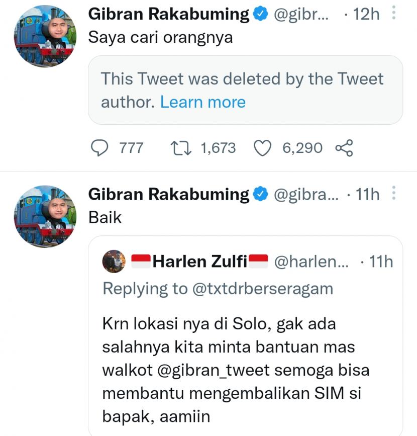 Status Wali Kota Surakarta Gibran Rakabuming Raka menanggapi keluhan warga terkait pemukulan yang dilakukan oknum paspampres.