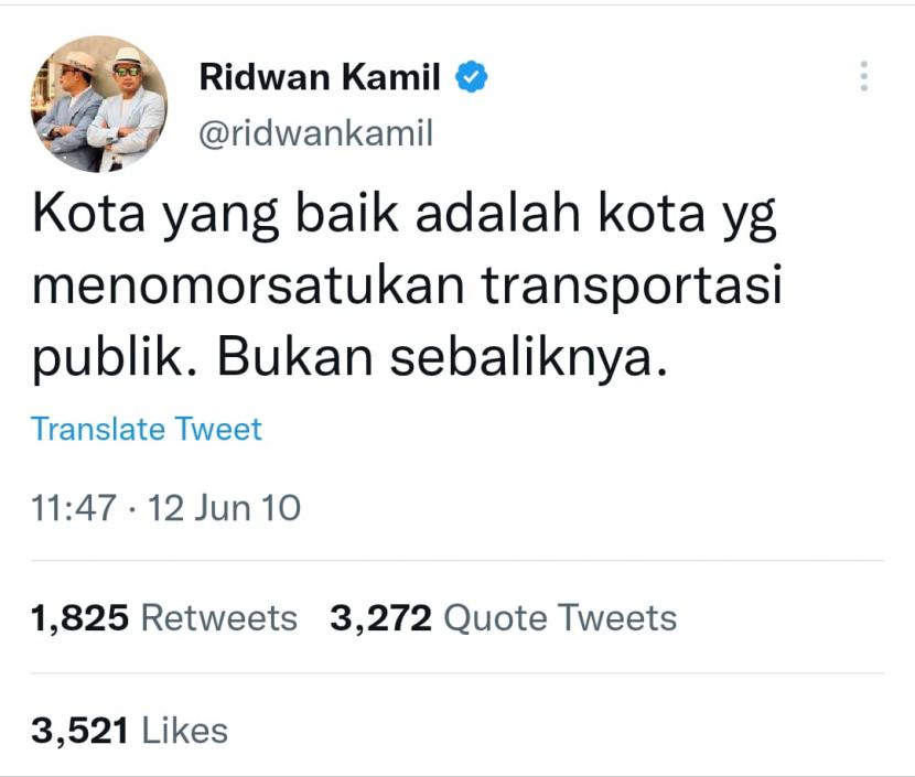 Status yang dibuat M Ridwan Kamil kini dibanjiri komentar warganet.