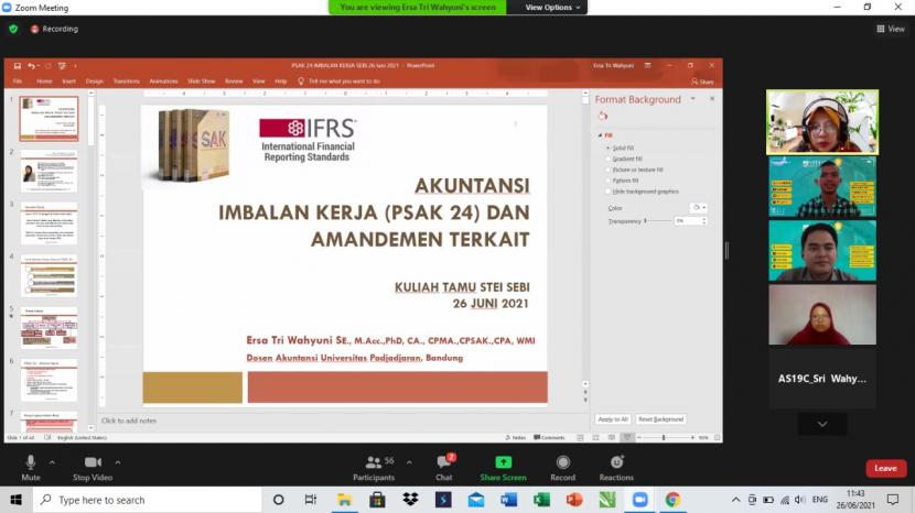 STEI SEBI Depok mengadakan kuliah tamu matakuliah Akuntansi Keuangan II (AK II) pada Sabtu  (26/6).