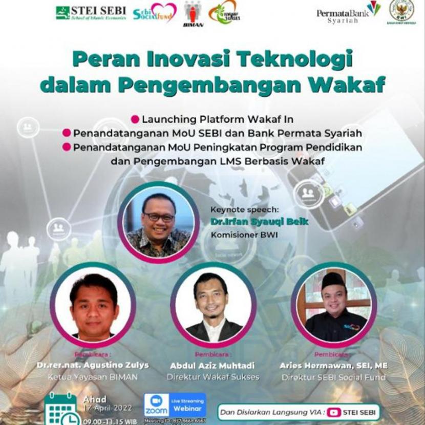 STEI SEBImmengadakan seminar  Peran Inovasi Teknologi Dalam Pengembangan Wakaf di kampus STEI SEBI Depok, Ahad (17/4).