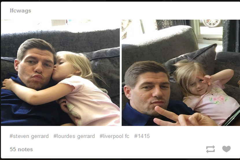 Steven Gerrard bersama puteri