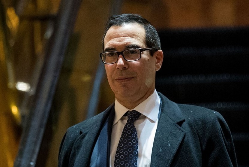 Steven Mnuchin, mantan bankir Goldman Sachs, diangkat sebagai Menteri Keuangan Pemerintahan Presiden AS Donald Trump. 