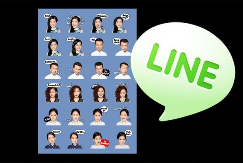 Stiker karakter AADC di Line. Stiker, emoji, dan tema Line kini bisa dibeli dengan GoPay.