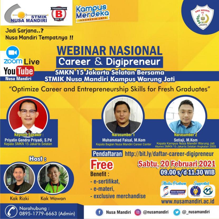 STMIK Nusa Mandiri Gelar Webinar Career & Digipreneur | Republika Online