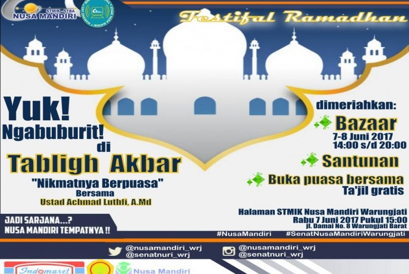 STMIK Nusa Mandiri menggelar Festival Ramadhan 1438 H.