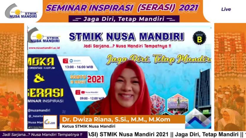 Ketua STMIK Nusa Mandiri, Dr Dwiza Riana 