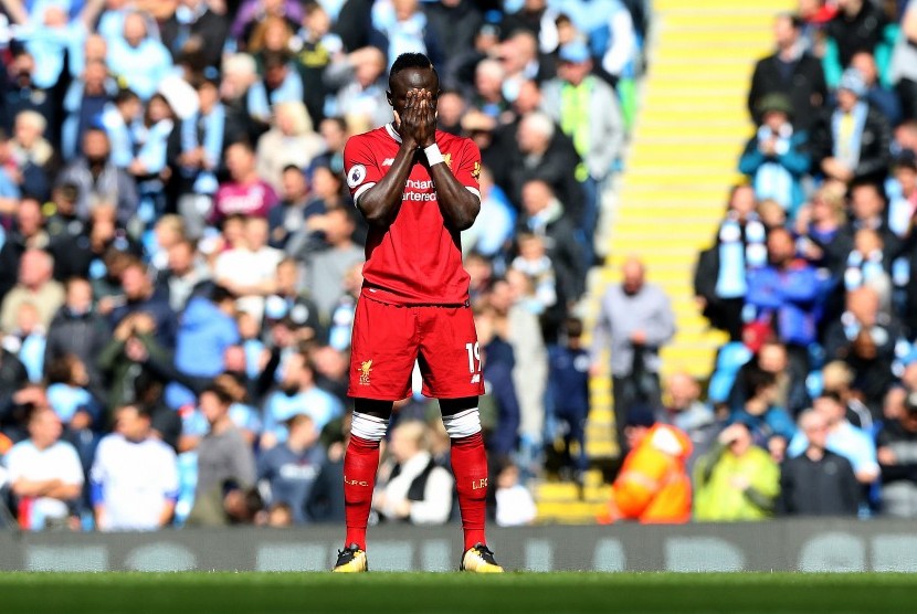 Striker Liverpool, Sadio Mane pada laga Liga Primer Inggris lawan Manchester City, Sabtu (9/9).