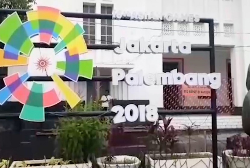 Suasan jelang gelaran Asian Games 2018 di kawasan Kota Tua, Jakarta