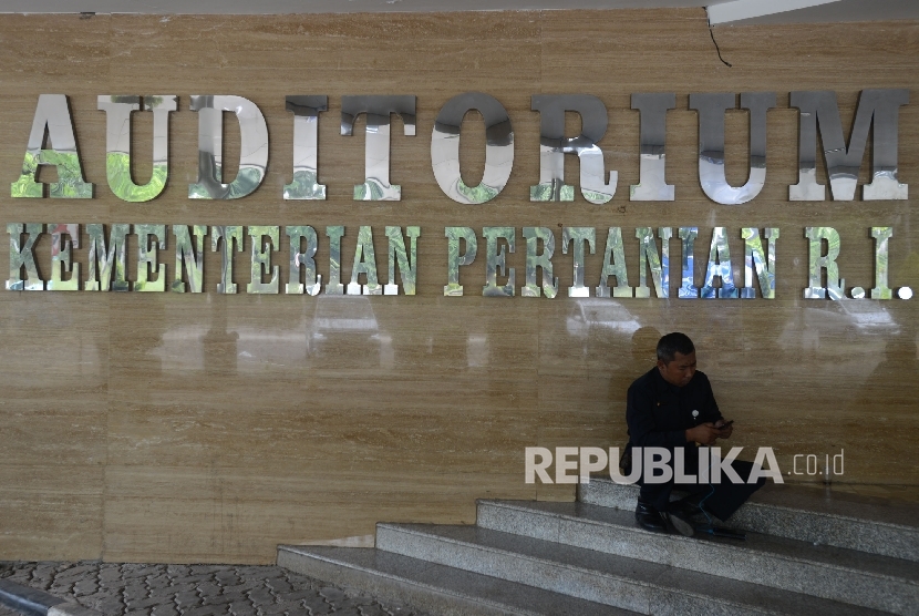   Suasana auditorium Kementerian Pertanian RI yang terletak di Jakarta Selatan, Senin (26/12).