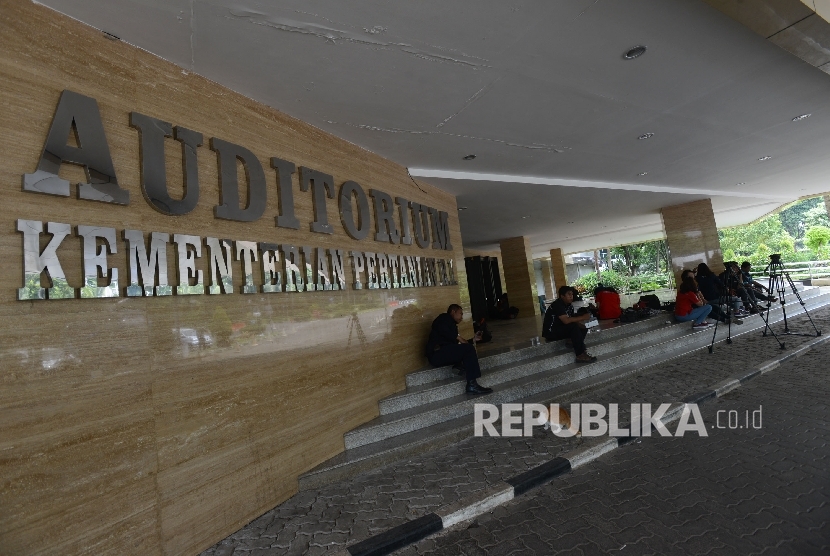  Suasana auditorium Kementerian Pertanian RI yang terletak di Jakarta Selatan, Senin (26/12).