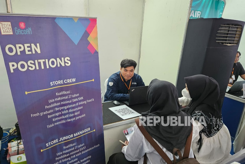 Suasana bursa kerja yang digelar Dinas Ketenagakerjaan dan Transmigrasi (Disnakertrans) Provinsi Jawa Tengah (Jateng) pada 21-22 Agustus 2025.