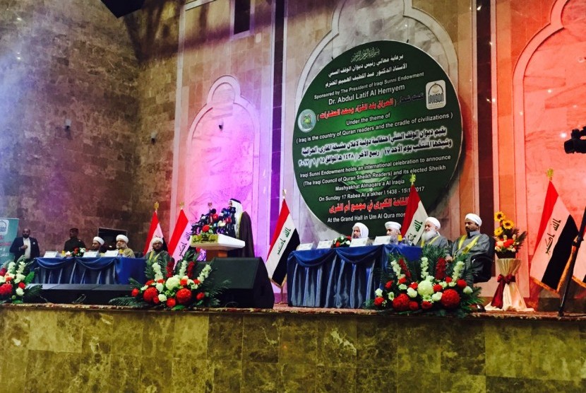 Suasana deklarasi pembentukan Dewan Ulama Senior Alquran Irak di Baghdad, Ahad (15/1/2017).