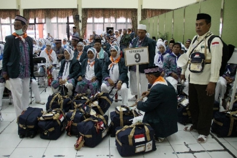 Suasana di asrama Haji Bekasi, Jawa Barat.