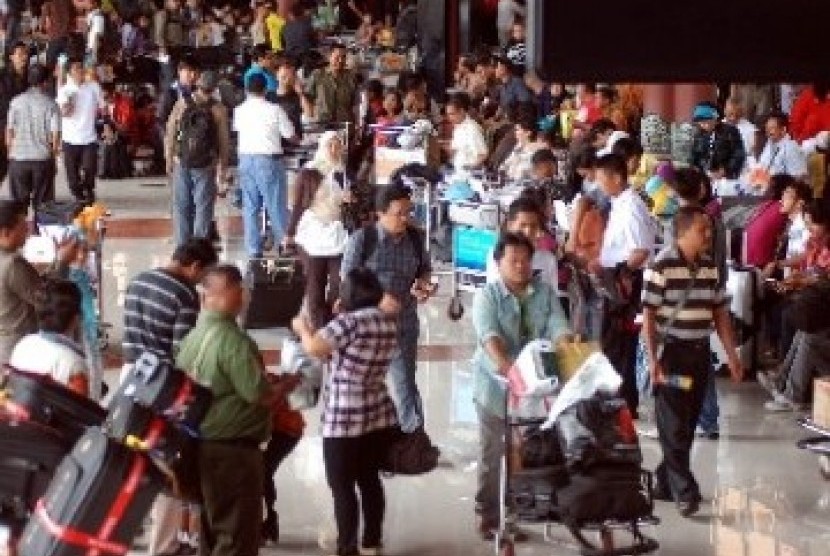 Suasana di Bandara Soekarno-Hatta, Cengkareng, Banten.