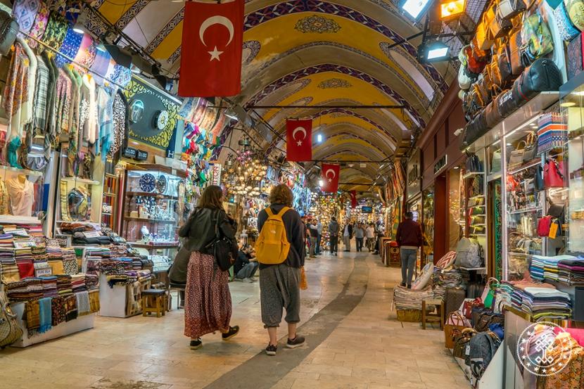 Suasana di Grand Bazaar Istanbul di Turki.