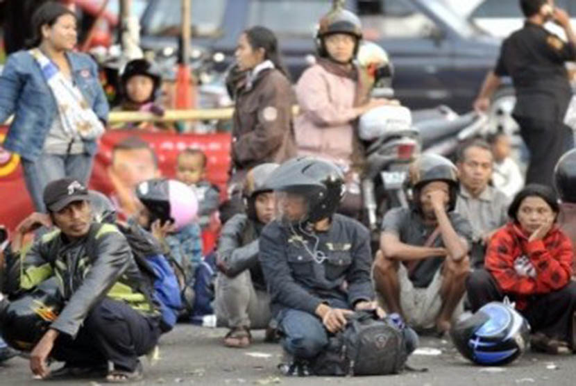 Suasana di pelabuhan penyeberangan Gilimanuk, Bali.