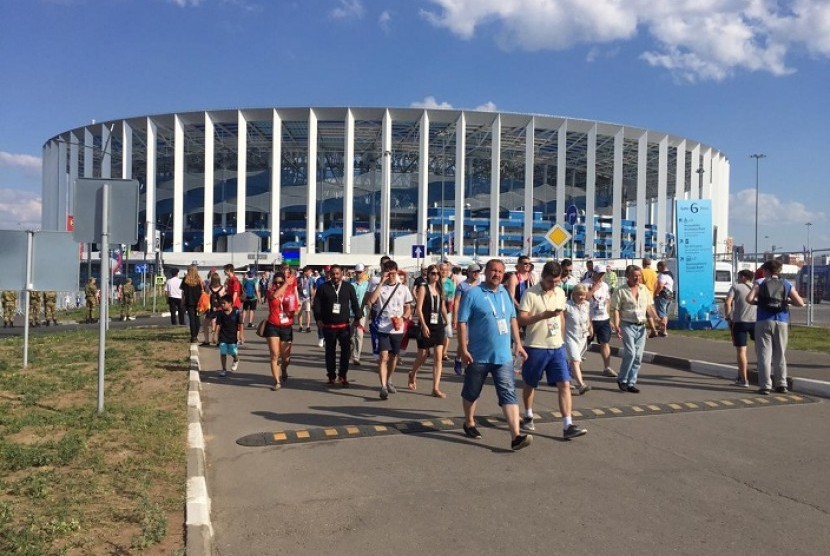 Suasana di Stadion Nizhny Novgorod.