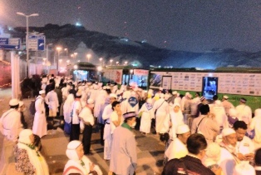 Suasana di terminal bus Syib Amir, Makkah, Ahad (6/9)