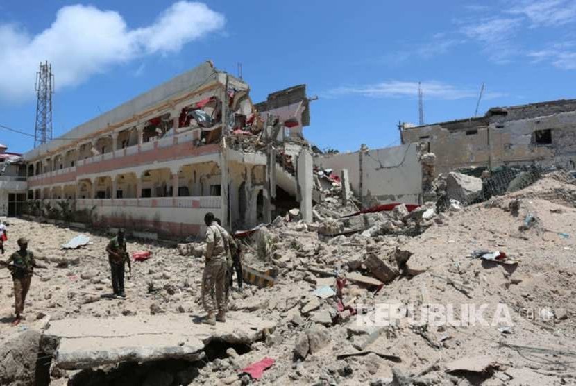 Suasana Hotel SYL yang terletak di seberang istana kepresidenan di Mogadishu 