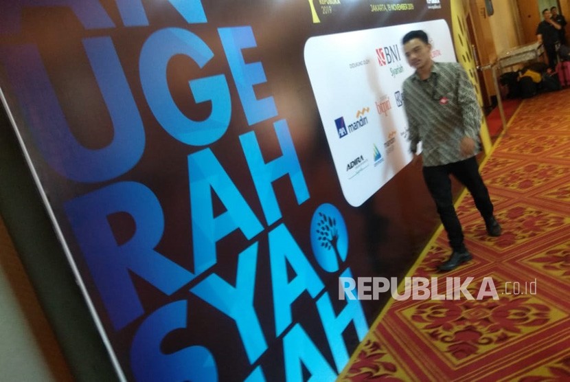 Suasana jelang Anugerah Syariah Republika 2019 di Hotel JW Marriott Jakarta, Selasa (19/11).