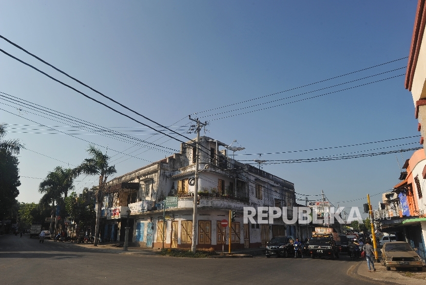   Suasana Kawasan kota tua Ampenan, Lombok, Nusa Tenggara Barat. 