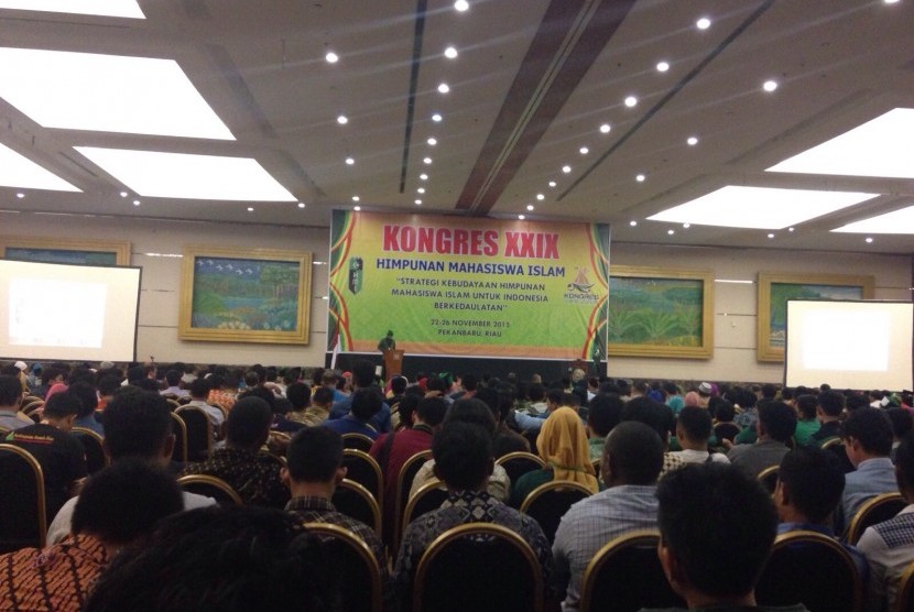 Suasana Kongres HMI XXIX di Labersa Hotel Pekanbaru, Riau, Ahad (22/11).