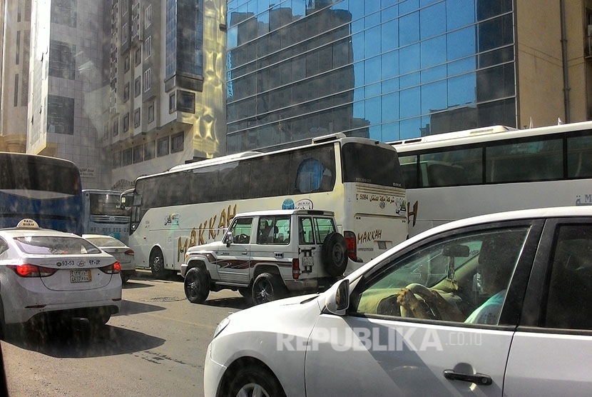 Suasana kota Makkah yang dikepung kemacetan lalu lintas(ilustrasi)
