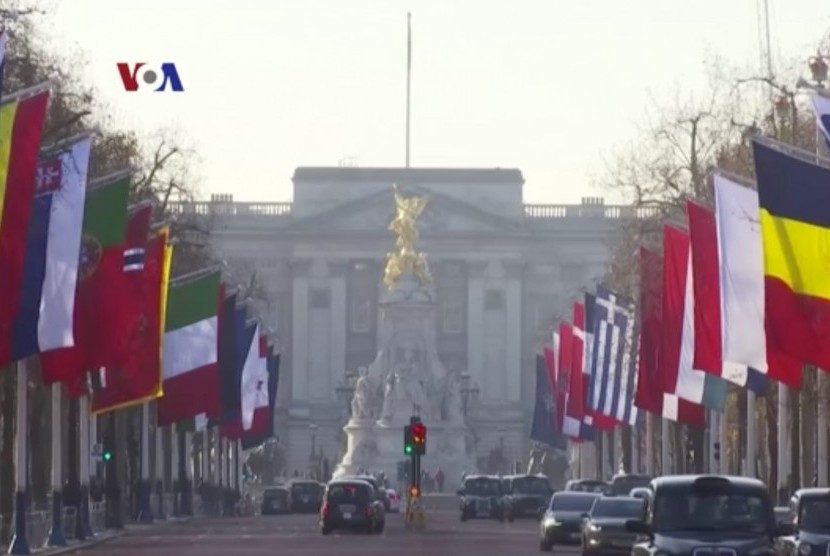 Suasana lokasi pertemuan para pemimpin 29 anggota NATO pada 3-4 Desember di London, Inggris