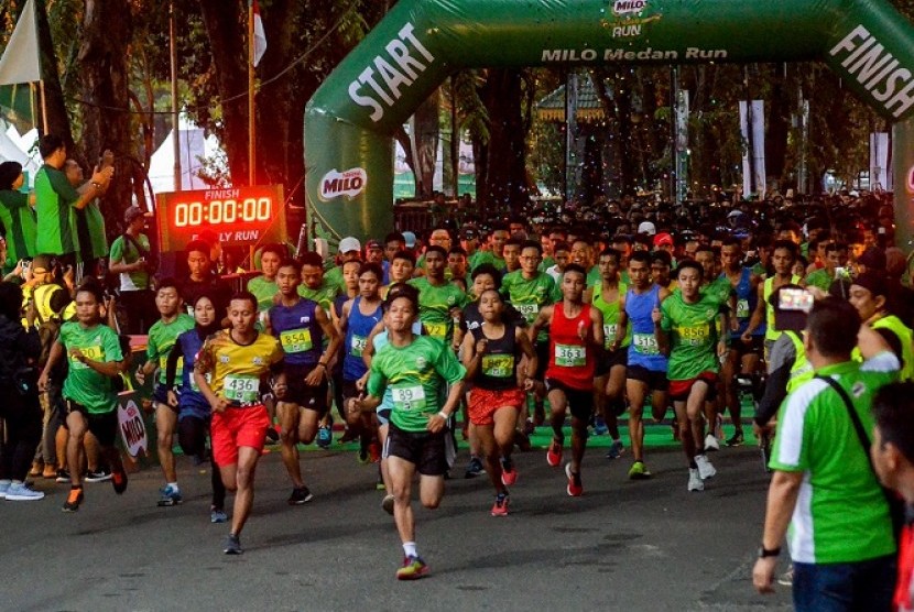 Suasana Milo Medan Run 5K.