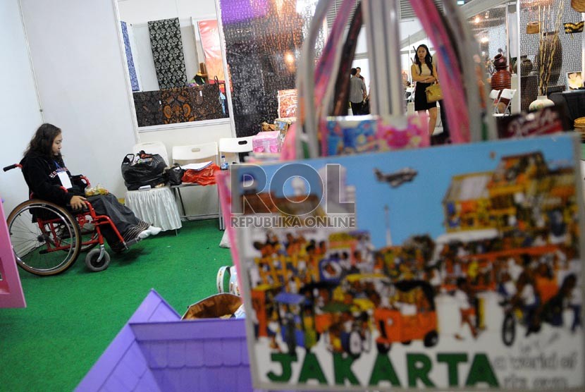  Suasana pameran Trade Expo Indonesia (TEI) 2012 yang berlangsung di Jakarta, Sabtu (20/10).   (Prayogi)