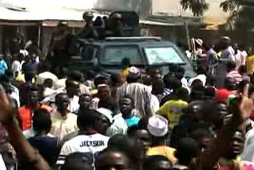 Suasana paska bom bunuh diri di pasar, Nigeria