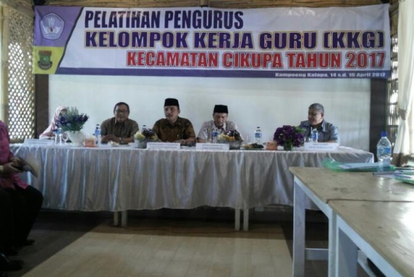Suasana Pelatihan Kelompok Kerja Guru (KKG), Cikupa, Tangerang, Banten, Jumat (14/4).