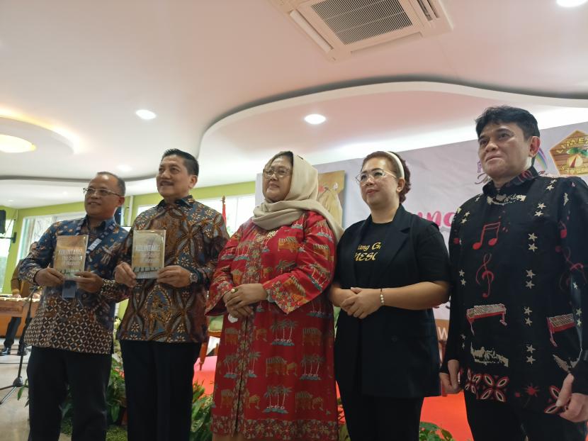 Suasana peluncuran buku berjudul Kolintang The Sound of Heaven di Gedung Balai Pustaka, Matraman, Jakarta Timur, Kamis (10/10/2024).