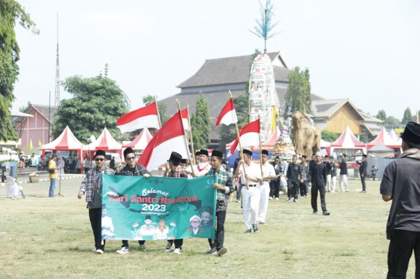 Suasana peringatan Hari Santri Nasional 2023 di Sleman.