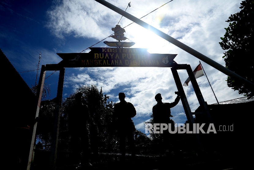 Suasana Pos Satuan Tugas (Satgas) Pengamanan Perbatasan (Pamtas) RI-PNG Kec Arso, Kabupaten Keerom, Papua.