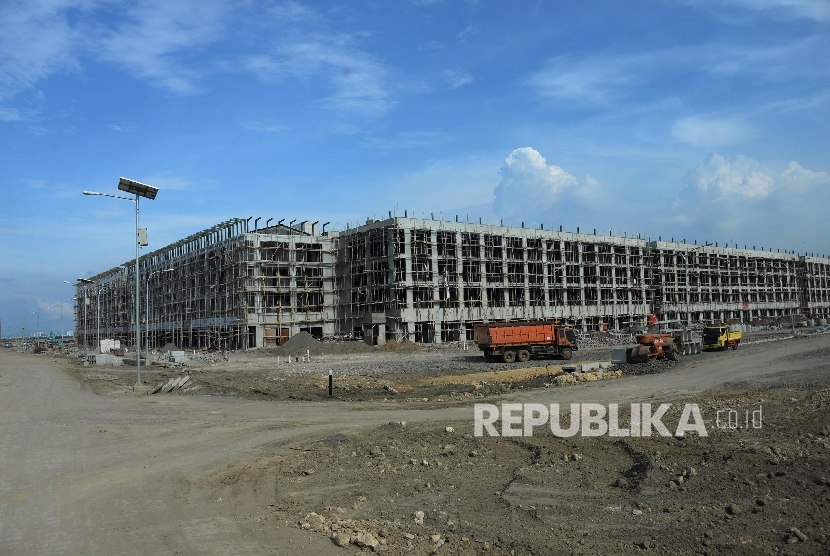 Suasana pulau C dan D Reklamasi di pantai Utara Jakarta.