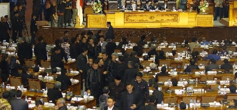 Suasana rapat paripurna DPR di Gedung Parlemen, Jakarta.