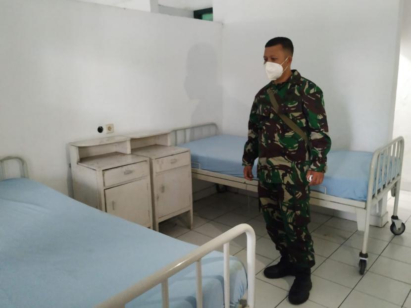 Suasana RS Galunggung Kota Tasikmalaya. Rumah sakit bantuan milik TNI itu disiapkan untuk menjadi tempat isolasi pasien Covid-19.