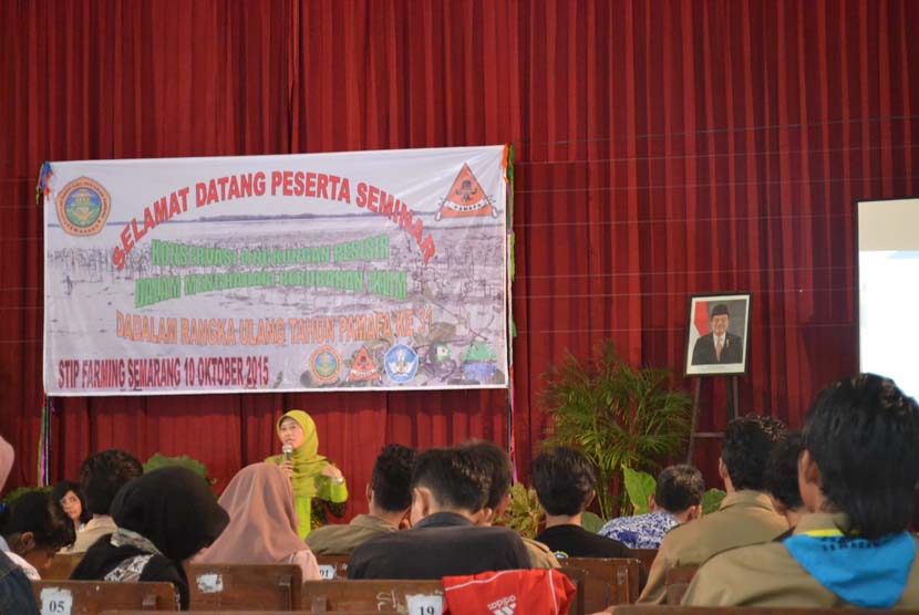 Suasana seminar Konservasi Pesisir yang diadakan STIP Farming Semarang, Sabtu (10/10).