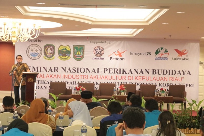 Suasana seminar nasional perikanan budidaya yang diadakan oleh Masyarakat Akuakultur Indonesia (MAI) Korda Kepri. 