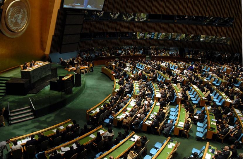 Suasana sidang anggota UN Global Compact (UNGC) di Markas PBB, New York, Amerika Serikat (ilustrasi).