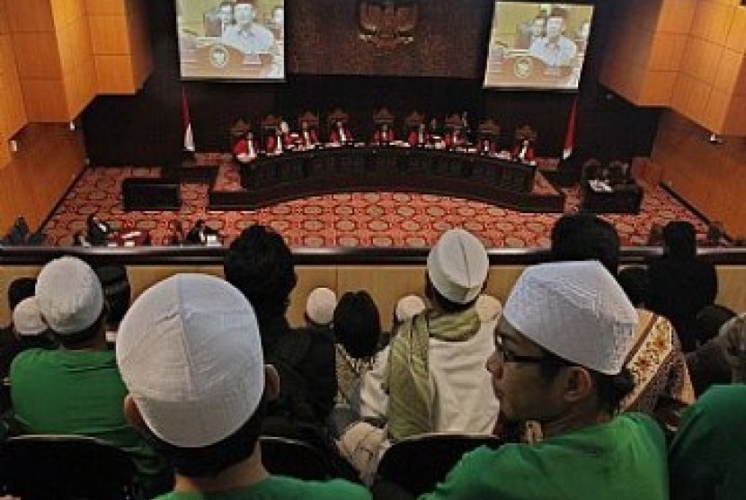 Suasana sidang uji materi UU Penodaan Agama di Mahkamah Konstitusi