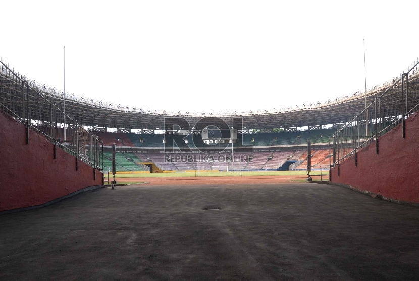 Suasana Stadion Gelora Bung Karno (GBK), Jakarta, Jumat (16/10). 