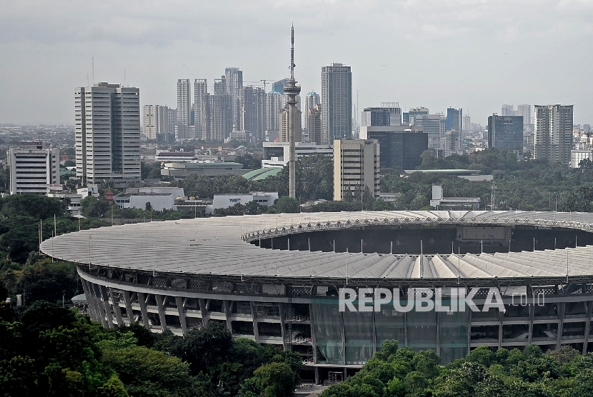 Suasana Stadion Utama Gelora Bung Karno (SUGBK) di Jakarta, Senin (23/1). 