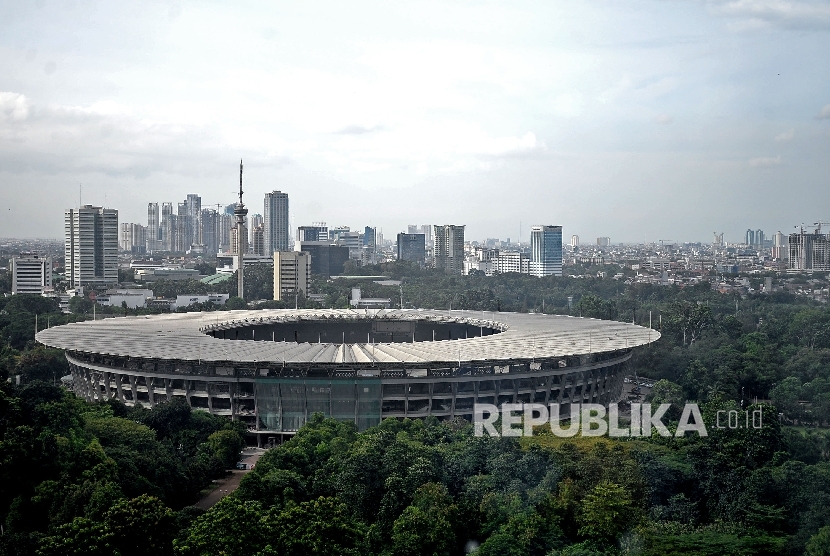 Suasana Stadion Utama Gelora Bung Karno (SUGBK) di Jakarta, Senin (23/1). 