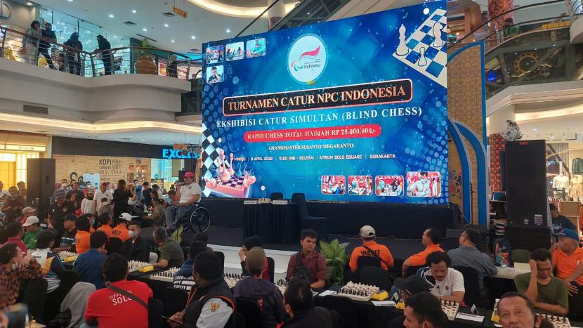 Suasana Turnamen Catur NPC Indonesia di Solo, Ahad (9/4/2023)